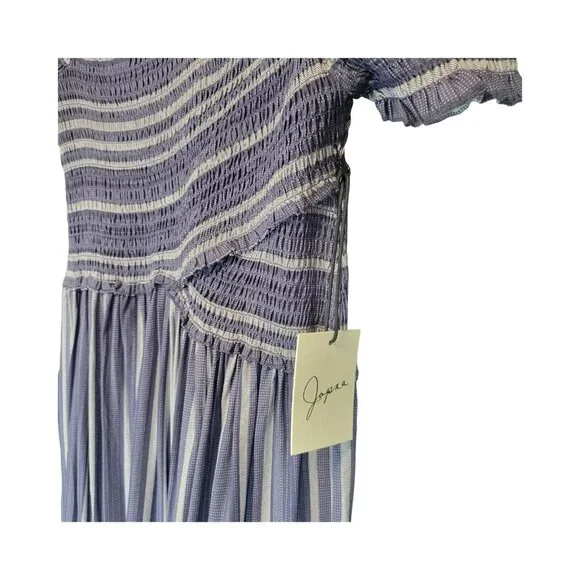 Japna Women's Criss/Cross Striped Bandage Dress size S, Blue & White - Picture 3 of 8
